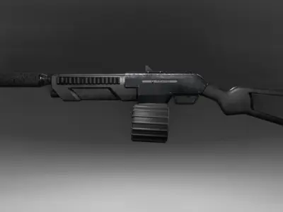 Modular shotgun Blender file Low-poly 3D model