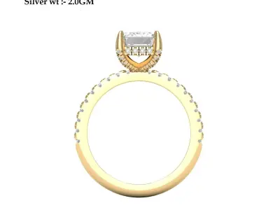 Emerald-Solitaire-Ring 3D print model buy