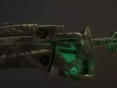 Steel Dragon Alien Weapon Low-poly 3D model