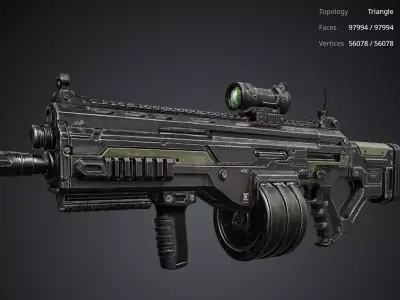 Futuristic Rifle 3D model shop