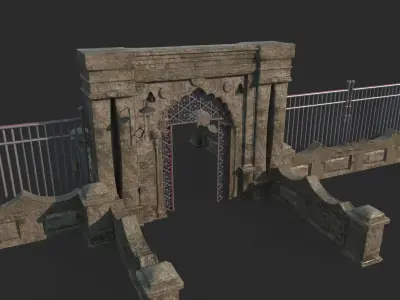 Ancient architecture  Classical gate  Iron gate 3D model