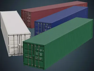 Cargo Container 3A Low-poly 3D model