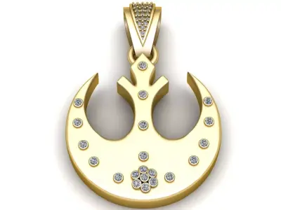 14K Gold Rebel Alliance Insignia 3D print model