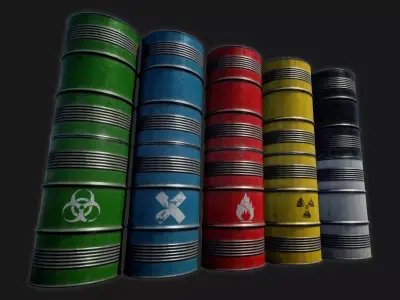 Low-poly PBR Metal Barrel Low-poly 3D model