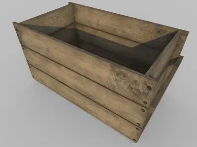Wooden Crate Low-poly 3D model buy