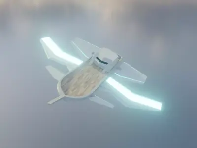 fantasy air ship 3d model Free low-poly 3D model