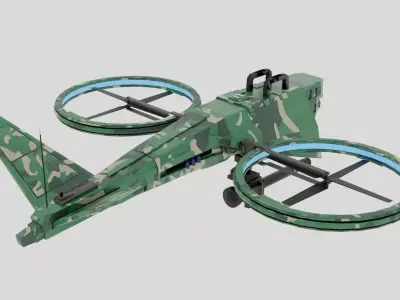 Military hover drone Low-poly 3D model
