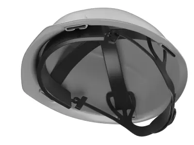 Protective Construction Helmet on Male Head White 3D model