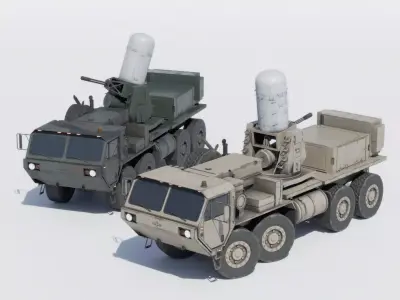 Centurion C-RAM mounted on HEMTT Low-poly 3D model
