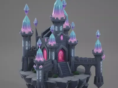 Mystical castle 3 Low-poly 3D model