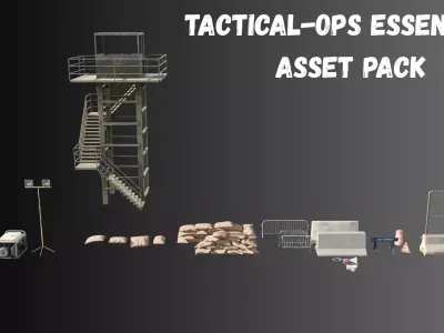 Tactical Ops Essentials Asset Pack Vol 1 Military Props Low-poly 3D model