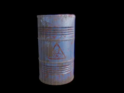Oil Barrel Low-poly 3D model order