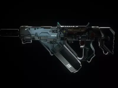 AIC Modular SMG Gun Low-poly 3D model