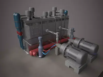 factory gas machine Low-poly 3D model