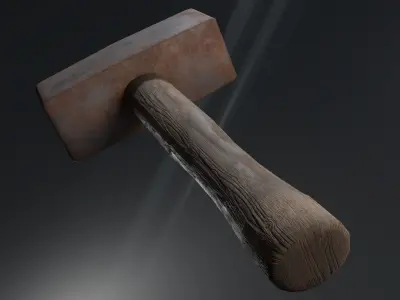 Blacksmiths hammer PBR Lowpoly Game ready Low-poly 3D model