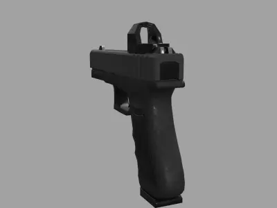 Glock-21 gun Low-poly 3D model