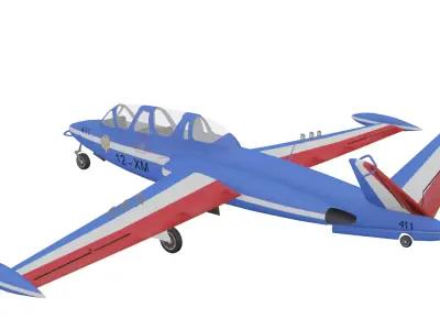 Fouga Magister CM-170 Low-poly 3D model