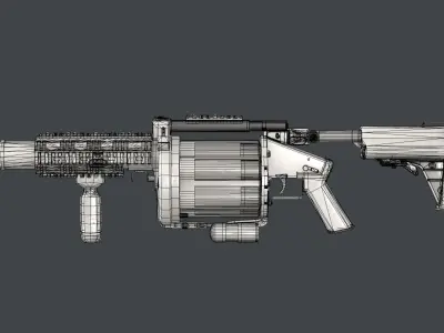 M32 grenade luncher low poly Free low-poly 3D model