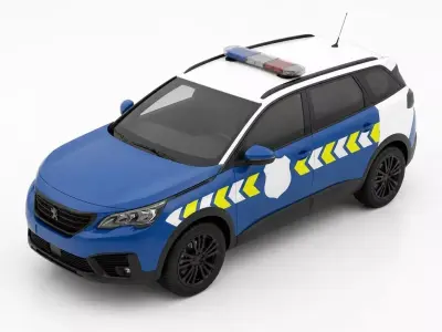Peugeot 5008 Police Car 3D model