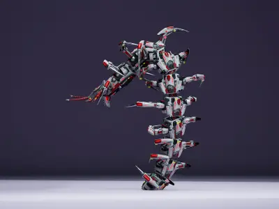 Sci-Fi Insect Scolopendra Low-poly 3D model