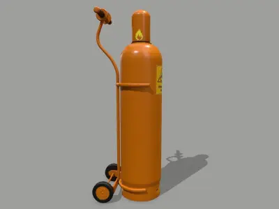 gas cylinder Low-poly 3D model 9