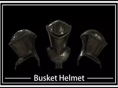 HIE Medieval Knight Helmet D190108 Low-poly 3D model