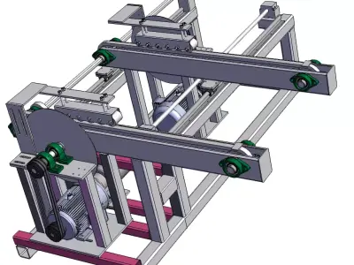 Fully Automatic Woodworking Double-Head Cutting Saw  3D model