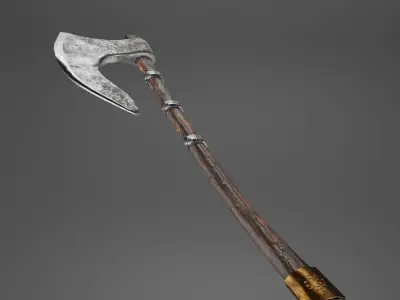 Viking ax Low-poly 3D model