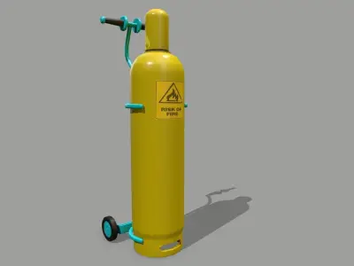 gas cylinder Low-poly 3D model 11