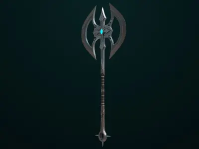 Battle Axe 07 All PBR Unity UE Textures Included Low-poly 3D model