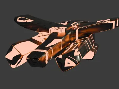 Futuristic Sci-Fi Spaceship 2 3D model