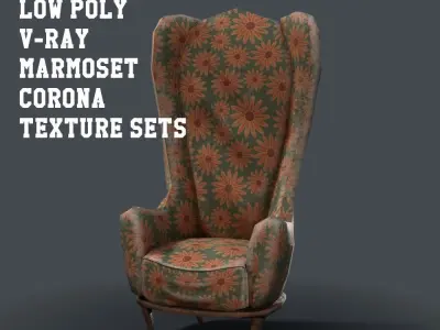 Stylized Cartoon Seat Low Poly Low-poly 3D model