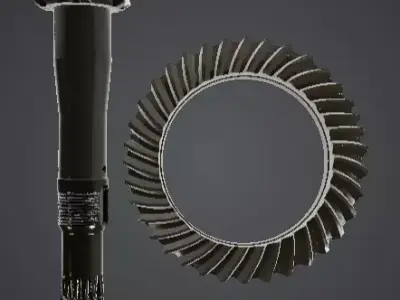 Industrial Bevel Drive Pinion and Ring Gear Set  3D model