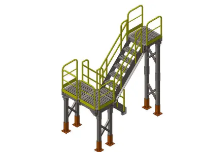 Escadas do mezanino Low-poly 3D model