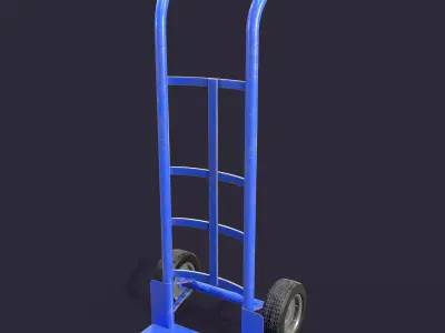 Hand Truck Low-poly 3D model 7