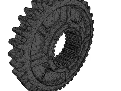 Rusty Industrial Gear Wheel 3D 3D model