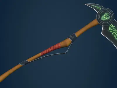 Stylized Scythe Weapon Low-poly 3D model