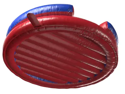 Mechanical Rodeo Bull on Inflatable Trampoline in US Colors Rigged 3D model