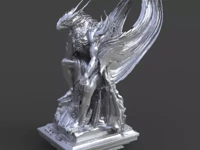 Alpha Draconis Priest statue 2  3D model