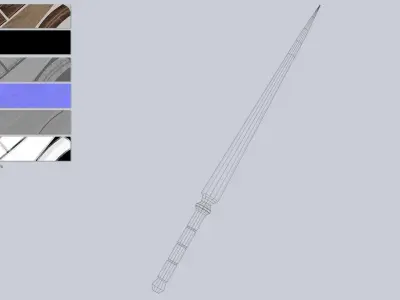 Wooden sword Low-poly 3D model order
