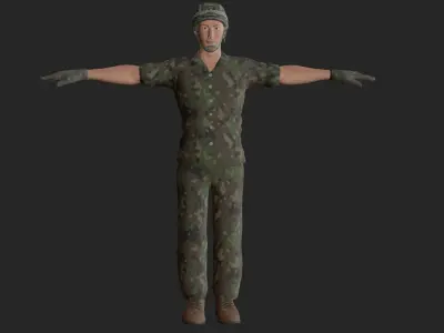 army man Soldier Low-poly 3D model