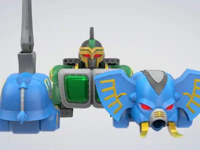 WILD ZORDS - GaoElephant - GaoKong Free low-poly 3D model