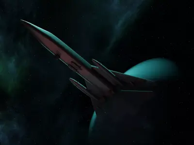 Fighter spaceship in space Free 3D model