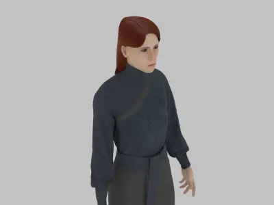 woman in asian clothes Low-poly 3D model purchase