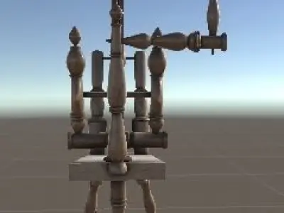 SpinningWheel spinning wheel Low-poly 3D model