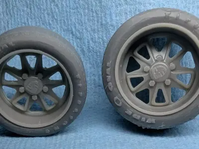 1-25th Fuchs style rims and with what if tires 3D print model