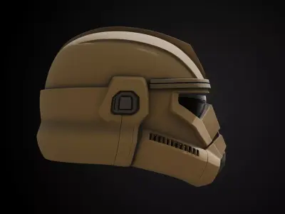 Stylized Desert Rebel Warrior Helmet - Ash Dune Fighter 3D print model