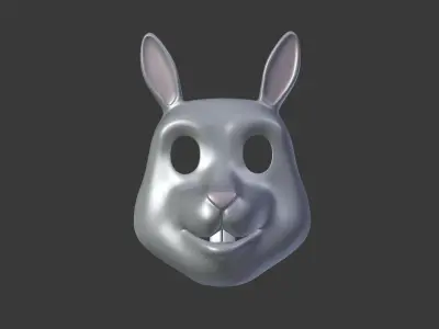 Rabbit Bunny Kids Mask Low-poly 3D model