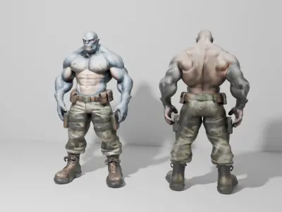 Military Monster 3D Model Low-poly 3D model