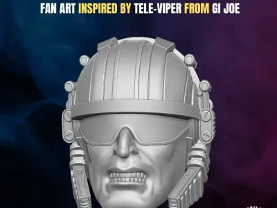 Tele Viper fan Art head sculpt for actionaction figures 3D print model